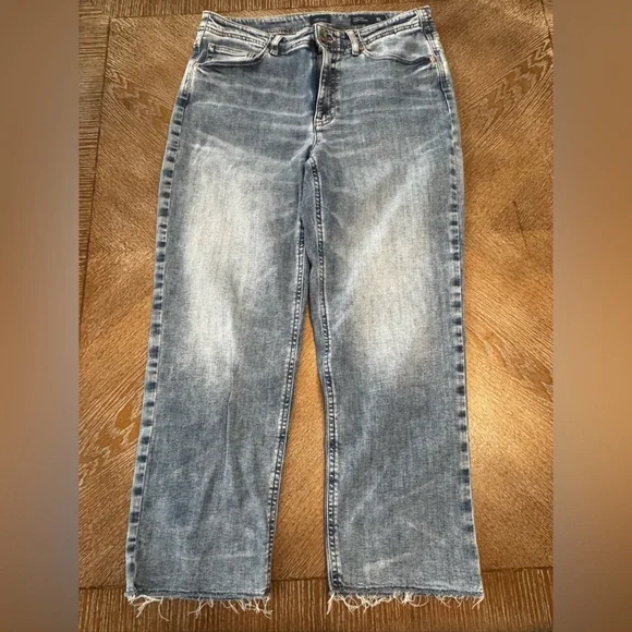 J. Jill Blue Denim High Rise Straight Leg Cropped Sz10 Waist 34” Inseam 24” - Picture 3 of 6